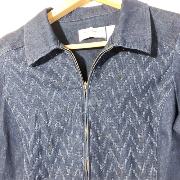 5/$25 Alfred Dunner Denim Jean Jacket Chevron 6 P - Picture 6 of 7